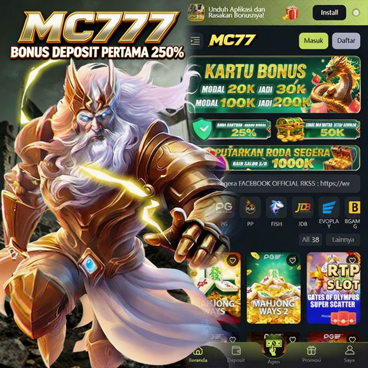 MC777 - Dowdload & Install Aplikasi Slot Asli Minimal Bet 400 Perak